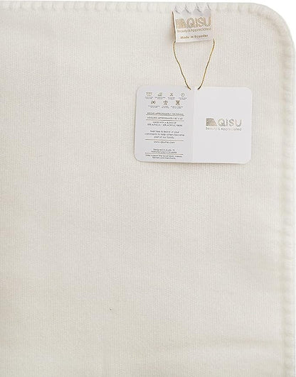 QISU Alpaca Wool Blanket Throw | Large, Beautiful, Warm, Solid | 85 x 65 inches | Ultra-Soft, Hypoallergenic and Breathable | Non-Itchy or Scratchy Fabric (Snow White Solid)