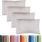 Queen Pillow Cases Set of 4 - Ultra Soft Hotel Quality Pillowcase Covers - Comfy, Cozy & Wrinkle Free - Shrink, Stain & Fade Resistant - Machine Washable Pillow Protectors - 4 Piece Set - Light Grey