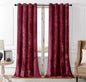 SMILETIME Burgundy Red Crushed Velvet Curtains 52x96 inch Luxurious Thermal Insulated Soundproof Drapes for Living Room Bedroom Office Soft and Durable Light-Filtering Window Treatments, 2 Panels
