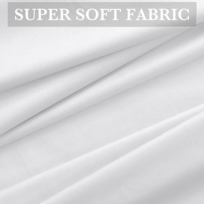 RYB HOME 100% Blackout White Velvet Curtains for Bedroom, Back Tab and Rod Pocket Thermal Insulated Room Darkening Curtains for Living Room Nursery, White, 52W x 96L, 2 Panels