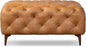 Poly & BARK Turin Ottoman - 40” – Full-Grain Leather Upholstery – Couch Ottoman for Living Room – Vintage Italian Leather in Cognac Tan