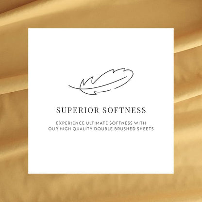 Linen Market Bed Sheets for California King Size Bed (Gold) - Sleep Better Than Ever with These Soft and Cooling California King Sheets - Deep Pocket Fits 16" Thick Beds - 4 Piece Cal King Sheet Set