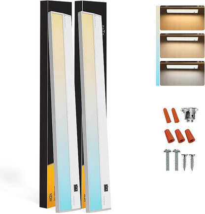Ansen 2Packs of Under Cabinet Lighting Hardwired, 48in 26W 1720LM Dimmable Led Light for Kitchen/Closet, CRI 92+, R9 90+, 3 Color Temperature, 3000K/4000K/5000K(Warm White, Cool White, Daylight)