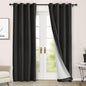 Macochico 100% Blackout Chenille Curtains Thermal Insulated Noise Reducing Velvet Draperies for Living Room Bedroom Hotel Charcoal Grey Blackout Drapes Grommet Top with Tieback 84" Wx84 L 1 Panel