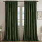 Joydeco Olive Green Velvet Curtains 102 inch Length 2 Panels, Luxury Blackout Rod Pocket Thermal Insulated Window Curtains, Super Soft Room Darkening Drapes for Living Room Bedroom,W52 x L102 inches
