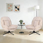 360°Free Swivel Accent Chair Set of 2 for Living Room, Slightly 20°Rocking, 24" High Backrest Upholstered Armchair, Ergonomic Design, Chenille Breathable Soft Fabric Modern Single Sofa, Beige