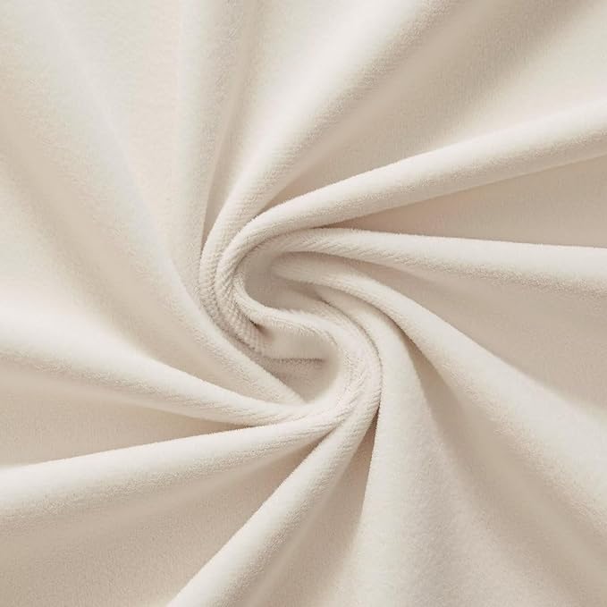 Joydeco Velvet Curtains White Blackout Curtains Thermal Insulated 63 inches Long Window Curtains Super Soft Room Darkening Drapes for Bedroom Living Room Elegant Rod Pocket 2 Panels Cream White