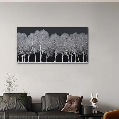 Trogonup Black and White Wall Art for Bedroom Large Forest Picture Landscape Tree Artwork for Living Room Home Office Modern Canvas Prints Ready to Hang 24"x48"