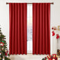 Deconovo Christmas Blackout Curtains, Thermal Insulated, W52 x L95 2 Panels, Back Tab, Machine Washable, Room-Darkening Drapes for Bedroom/Living Room Red