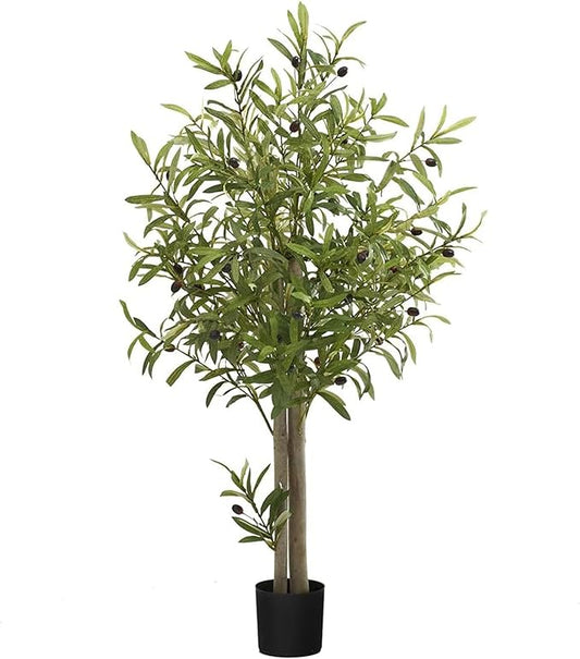 Maia Shop 3ft 5in Artificial Olive Tree Plant for House, Apartment or Office – Realistic Fake Indoor Plants for Living Room, Kitchen, Bedroom, Entryway or Bathroom – Faux Greenery for Home Décor