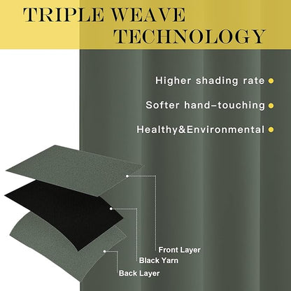 NICETOWN Blackout 108 inch Curtain for Sliding Glass Door, Grommet Wide Window Treatment Room Divider Sound Reducing Privacy Drape for Bedroom, W80 x L108, Dark Mallard, 1 Panel