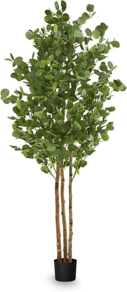 Maia Shop 5ft 11in Artificial Eucalyptus Tree Plant for House, Apartment or Office – Realistic Fake Indoor Plants for Living Room, Kitchen, Bedroom, Entryway or Bathroom – Faux Greenery for Home Décor