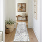jinchan Kalen Runner Rug 2x7 Washable Hallway Rug Vintage Indoor Thin Retro Floor Cover Distressed Floral Country Lightweight Non Slip Carpet for Entryway Bathroom Bedroom Living Room Stairway Blue