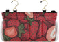 Bedside Caddy Hanging Bunk Bed Caddy Bed Organizer Hanging Pocket with 2 Hooks Bedside Storage Organizer Pocket Bag Holder Cartoon Red Strawberry