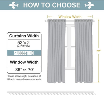 ChrisDowa Grommet Blackout Curtains for Bedroom and Living Room - 2 Panels Set Thermal Insulated Room Darkening Curtains (Brown, 52W x 72L)