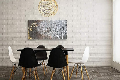RICHSPACE ARTS Neutral Wall Art for Bedroom Landscape Tree Painting with Gold Foil Modern Rustic Wall Decor (20W*40L)