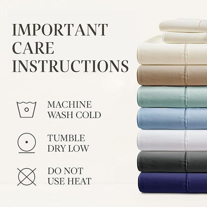 Hyde Lane Luxury 1000 Thread Count 100% Cotton Sheets | Very Soft & Thick - Fits Upto 20" Mattress | Sateen Weave Bed Sheets 18" Deep Pocket- 4 PC Sheet Set (Grey, California King)