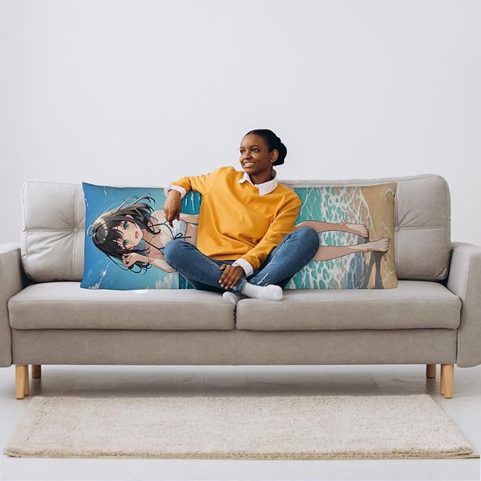 Custom Body Pillow, Body Pillow Case, Double-Sided Design, Custom Pillows with Picture, for Birthdays, Valentine's Day, Christmas, Wedding Anniversaries（60in*20in）