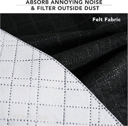 RYB HOME PM 2.5 Filter Curtains for Living Room/Bedroom, Soundproof Blackout Large Window Curtains for Dust Sandstorms Smog Pollen Odor Filtering, Navy Blue, W42 x L84 inch, 2 Panels