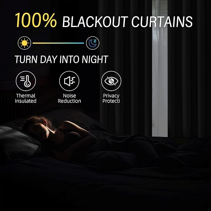 ChrisDowa 100% Blackout Light Grey Solid Curtains 45 Inches Long 2 Panels for Bedroom Living Room,Farmhouse Room Darkening Thermal Insulated Soundproof Grommet Top Window Treatment Drapes,52x45