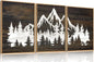 LHIUEM Large Mountain Tree Framed Canvas Wall Art Set,Modern White Forest Art Printing Country Minimalist Wood Wall Decor Farmhouse Zen Artwork for Living Room Bedroom Office-16 x24 x3