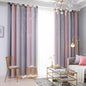Star Blackout Curtains for Bedroom - Cute Kids Rainbow Curtains, 108 Inch Long 2 Panels, Pink & Grey
