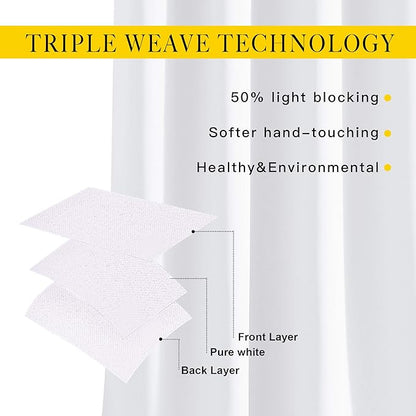 NICETOWN White Room Darkening Draperies and Curtains - Home Fashion Energy Saving Grommet Top Room Darkening Drape Panels for Bedroom (Set of 2, 66 by 90 Inch, White)