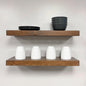 URBANDI, Rustic Floating Shelves, Set of 2, Hidden Bracket, Solid Wood, Heavy Duty, Wall Mounted Shelves, (Provincial, 12Wx8D)