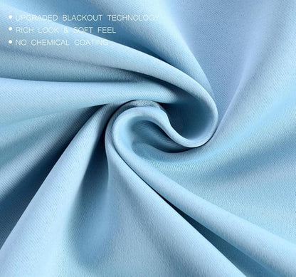 MIUCO 1 Pair Thermal Insulated Grommet 52-Inch-by-84-Inch Blackout Window Curtain Panels with 2 Tie Backs, Sky Blue