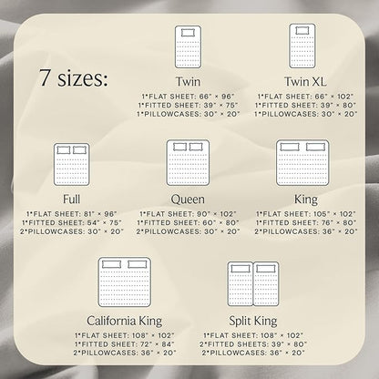 LuxClub 4 PC Queen Sheet Set, Deep Pockets Wrinkle Free Cooling Bed Sheets Hotel Bedding for Women, Men, Includes 1 Fitted Sheet, 1 Flat Sheet and 2 Pillowcases-Silky Soft Light Taupe