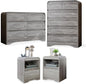 4 Pcs Bedroom Set, Dresser and Nightstand Sets, Modern Wooden Tall 6 Drawer Dressers, Wide 6 Drawers Dresser & Night Stand Set of 2 for Bedroom, Grey