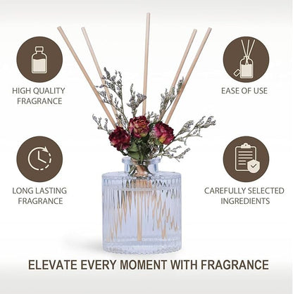 UCC Reed Diffuser Set, 3.38 oz Pure Orange Premium Scented Diffuser with Flower Sticks Home Fragrance Reed Diffuser for Bathroom Shelf Decor