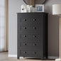 Tall 5-Drawer Dresser, Modern Wooden Storage Chest of Drawers, Dresser TV Stand, Wood Drawer Organizer with Metal Handles for Bedroom, Living Room, Hallway