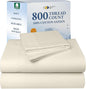 California Design Den Luxury Queen Sheets Set - Buttery Soft 800 Thread Count Sateen, 100% Cotton Bed Sheets Set with Deep Pockets, Durable Bedding - Ivory (Cream Tone)