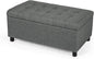 Joveco Rectangular Lift Top Storage Ottoman Bench, Tufted Storage Bench for Living Room Entryway Bedroom (Gray)