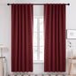 Deconovo Rod Pocket and Back Tab Curtains Thermal Insulated Window Draperies Blackout Drapes for Sunroom 52Wx95L Inch Burgundy Red 2 Panels