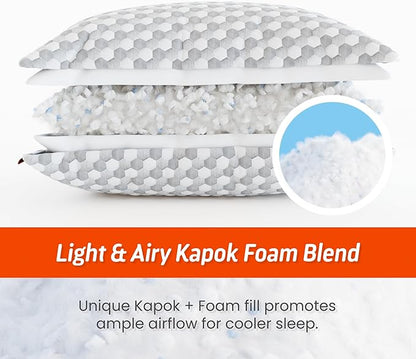 Layla Sleep, Adjustable Fill Kapok Pillow, Luxurious Cooling Pillow, King (Single), Supportive for Head and Neck, Fully Adjustable, Natural Material That is Light and Airy. Sleep Better-Kapok Pillows
