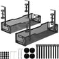 2Pack Under Desk Cable Management Tray, No Drill Mesh Desk Cable Tray, Wire Management Tray Cable Management Rack, Wire Organizer and Cable Management Box (Black)