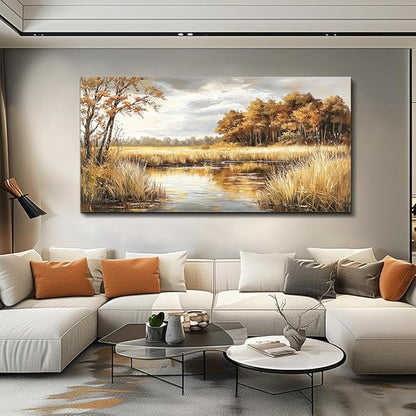 ERQINHUA Large Wall Decor Canvas Painting Wall Art For Bedroom Living Room Decor Lake Surface Landscape Painting Artwork Print For Home Decor Room For office Farmhouse Room Wall Decoration 30x60 In