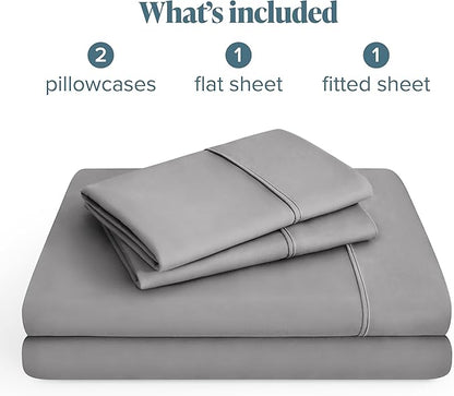Bare Home Hotel Luxury Twin XL Sheet Set, Extra Soft - 4 Piece Set - Deep Pockets - Easy Fit - Cooling & Breathable - Wrinkle, Fade, Stain Resistant - Includes 2 Pillowcases (Twin XL, Light Grey)