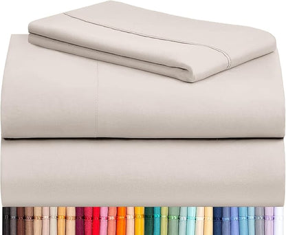LuxClub 3 PC Twin Sheet Set, Deep Pockets Wrinkle Free Cooling Bed Sheets Hotel Bedding for Women, Men, Kids & Teens, Includes 1 Fitted Sheet, 1 Flat Sheet and 1 Pillowcase-Silky Soft Linen