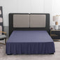 Navy Blue Bed Skirt Twin Size Ruffled Bed Skirt with Split Corners, 16 Inch Drop Dust Ruffle Bed Skirts with Platform, Navy Blue