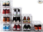 Clear Shoe Boxes Stackable 10 Pack Shoe Storage for Sneakerheads, Front Opening Shoe Organizer, Magnetic Door, Strong and Sturdy Fit for Large Size Shoes 14.96 x 10.24 x 7.87 inches