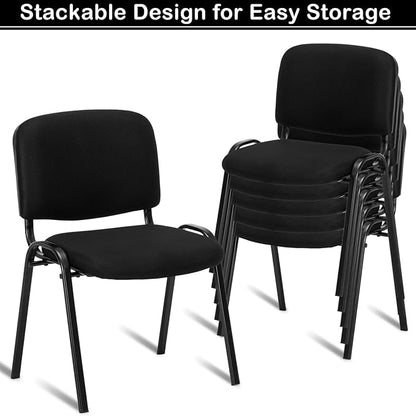 VINGLI Waiting Room Chairs - 5-Pack Black Mesh Church & Conference Room Chairs, Armless Stackable Office Guest & Reception Chairs for Meeting Room & Office Lobby