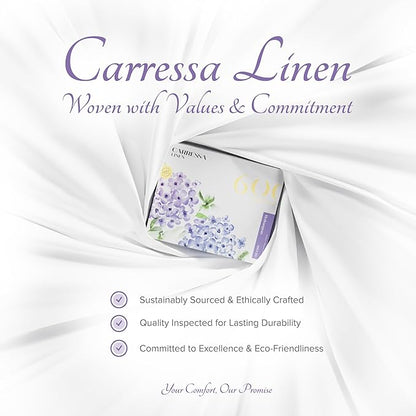Carressa Linen 100% Egyptian Cotton Twin XL Sheets Set - 600 Thread Count Luxury Egyptian Cotton Sheets Twin XL Size (3 PC, Black), 16" Deep Pocket, Soft, Cooling, Sateen Weave Dorm Room Bedding