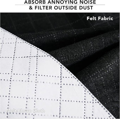 RYB HOME 100% White Blackout Curtains, Anti Dust Small Particle Mountain Fires Smog Filter Drapes Noise Reducing Energy Effieient Window Dressing for Furance Nursery Bedroom, W52 x L63 inch, 2 Panels