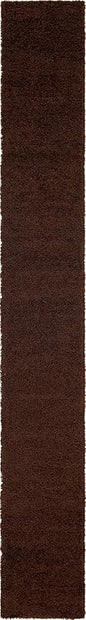 Unique Loom Solid Shag Collection Area Rug (2' 6" x 19' 8" Runner, Chocolate Brown)