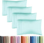 Queen Pillow Cases Set of 4 - Ultra Soft Hotel Quality Pillowcase Covers - Comfy, Cozy & Wrinkle Free - Shrinkage, Stain & Fade Resistant - Machine Washable Pillow Protectors - 4 Piece Set - Spa Blue