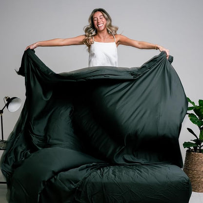 THE LAD COLLECTIVE 2.0 Bedding Set, Comfortable, Soft & Easy-to-Use 4 Piece Cotton Sheet Set, Twin XL Size, Mossman