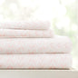 Linen Market Double-Brushed Patterned Microfiber California King Sheet Set 4 Piece – Oeko-TEX Certified Ultra Soft & Wrinkle-Free - 16" Deep Pocket Sheets Easy Care Cal-King Size - Classic in Pink